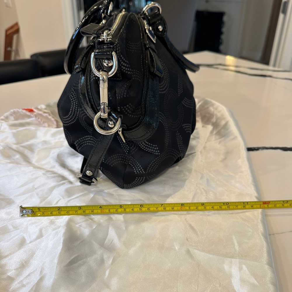 Coach Black Shoulder Bag with Signature Monogram (Sophia) - Picture 3 of 7